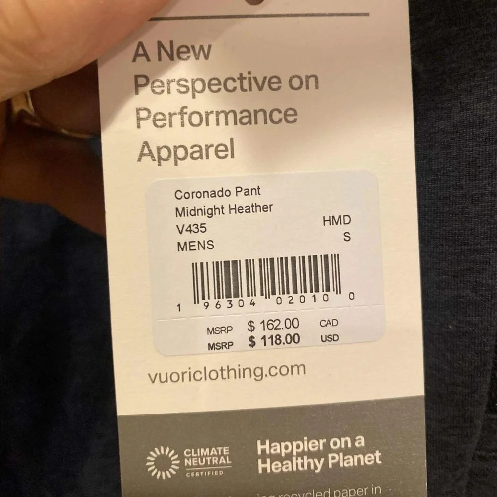 NWT Vuori Men’s coronado pant MIDNIGHT HEATHER Size: S - Picture 5 of 5